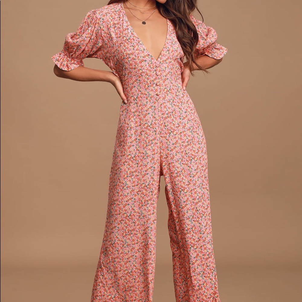 Floral wide leg jumpsuit